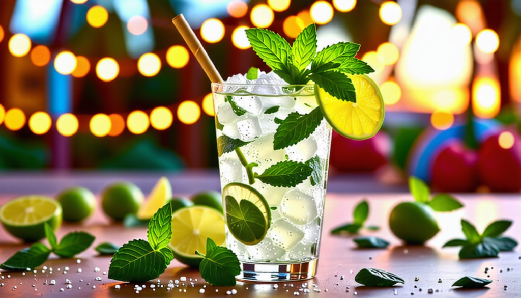 découvrez le mojito, le cocktail rafraîchissant par excellence qui fait vibrer vos nuits estivales. un mélange parfait de menthe, de citron vert, de rhum et de sucre, idéal pour profiter des longues soirées d'été entre amis. savourez cette boisson emblématique et laissez-vous emporter par son goût irrésistible!