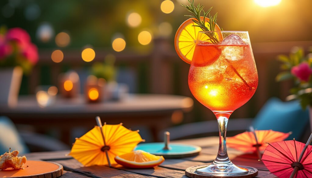 découvrez l'aperol spritz, le cocktail incontournable de l'été ! parfait pour vos soirées ensoleillées, ce mélange rafraîchissant d'aperol, de prosecco et d'eau gazeuse apportera une touche pétillante à vos moments entre amis. offrez-vous une expérience gustative unique et savourez l'été à chaque gorgée.