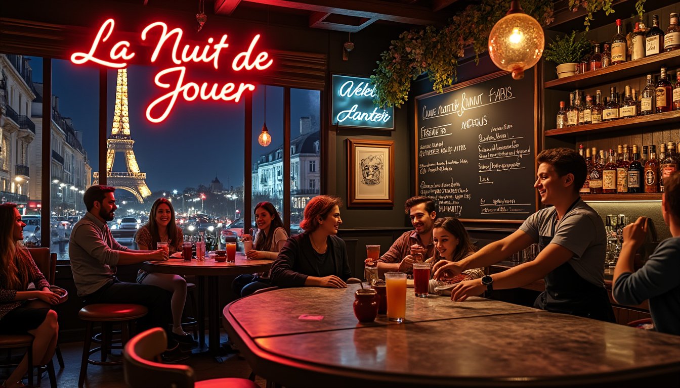 plongez dans une expérience inoubliable au bar à jeux de paris ! réunissez vos amis pour des soirées animées, où convivialité et amusement se conjuguent autour d'une vaste sélection de jeux de société. réservez votre table dès maintenant et transformez vos sorties en moments mémorables !