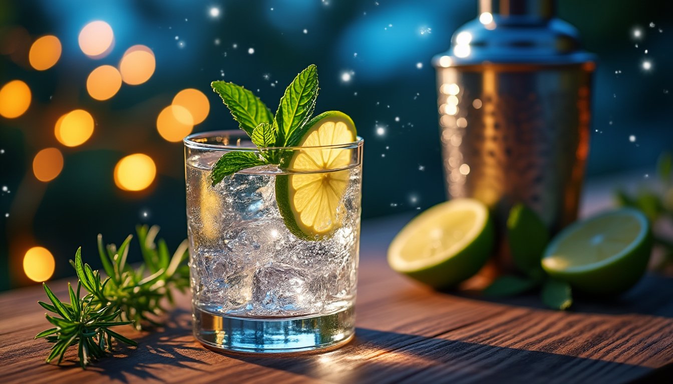 découvrez le gin tonic, l'incontournable cocktail des nuits étoilées. réveillez vos sens avec ce mélange parfait de gin raffiné et de tonic pétillant, accompagné d'une touche de botanique et de zestes d'agrumes. idéal pour vos soirées entre amis, savourez l'élégance d'un cocktail classique revisité.