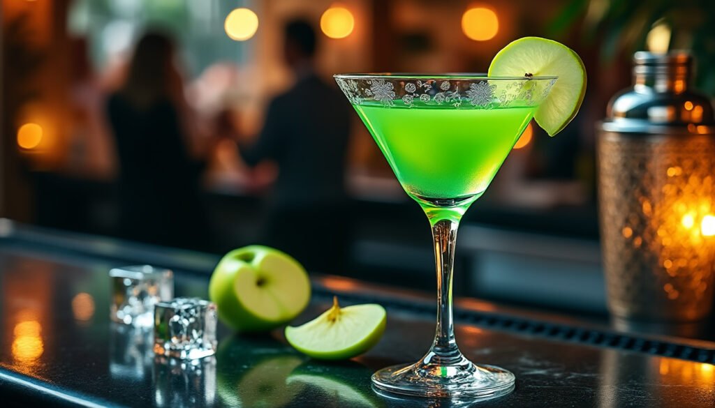 découvrez le sour apple martini, un cocktail rafraîchissant qui apportera une touche de fun à vos soirées. avec ses saveurs acidulées et son élégance, il séduira vos invités et égayera vos moments de fête.