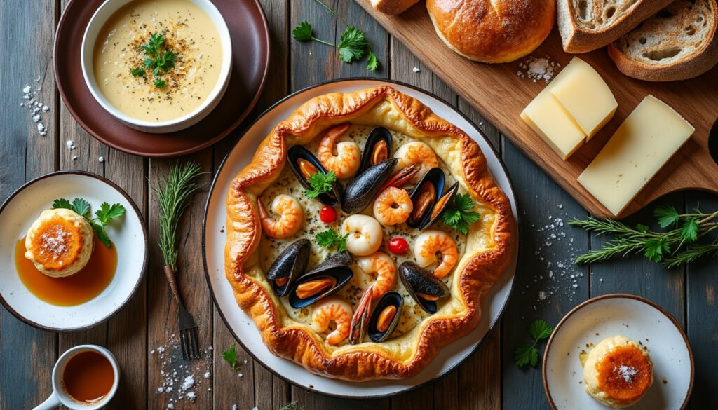 plongez au cœur de la bretagne et explorez ses saveurs authentiques à travers un voyage gastronomique unique. découvrez les délicieux plats typiques de cette région, alliant produits de la mer, crêpes et spécialités locales, pour une expérience culinaire inoubliable.