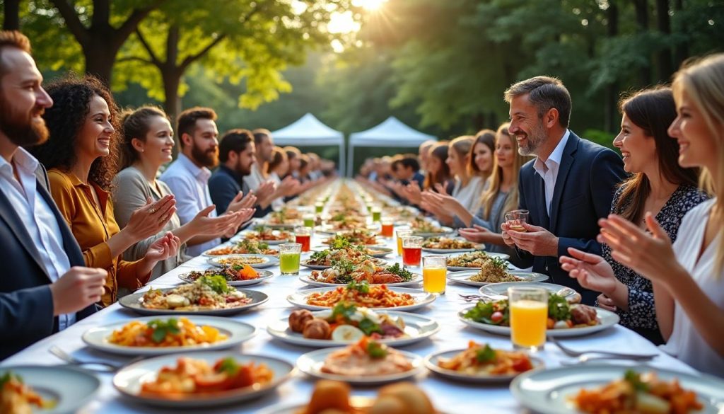 découvrez le reportage sur un festin gastronomique exceptionnel offert à 110 personnes en difficulté au parc-expo de lisieux, un moment de partage et de solidarité.
