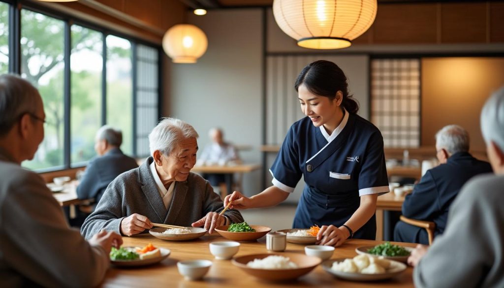 découvrez au japon des restaurants adaptés aux seniors offrant des menus spécialement conçus pour répondre à leurs besoins nutritionnels et goûts particuliers.