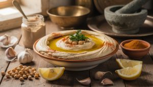 apprenez à préparer un houmous maison délicieux et authentique avec notre recette facile de la cuisine libanaise, pleine de saveurs méditerranéennes.