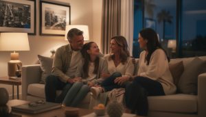 découvrez la soirée familiale chaleureuse de jade hallyday à los angeles, entourée de son frère aaron, de leur mère laeticia et d'un invité surprise, pour un moment de convivialité et d'émotion.