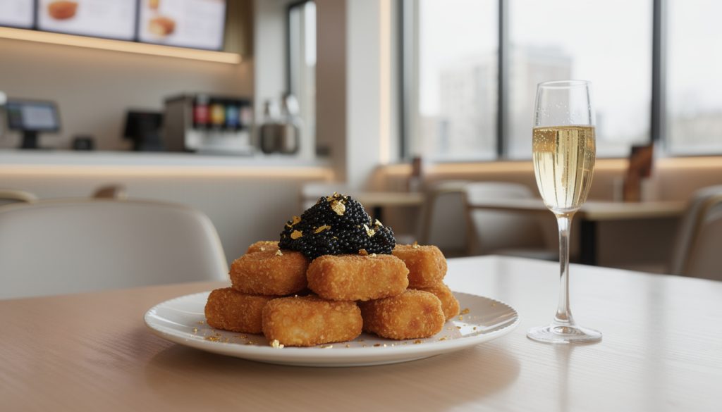 découvrez la nouvelle chaîne de fast-food qui révolutionne le luxe avec ses nuggets au caviar à 75 euros, suscitant à la fois fascination et polémique.